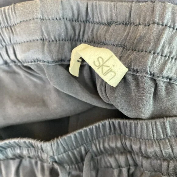 Skin World Wide Silk Pajama Pants Blue 4 XL Elastic Pockets Drawstring jogger - Picture 7 of 10